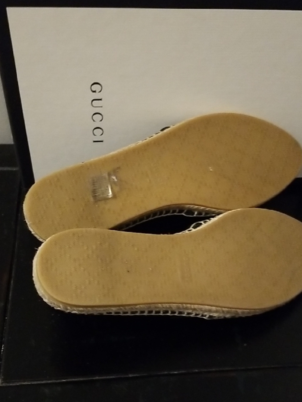 Gucci Black Quilted Leather Espadrille Flats - Picture 9 of 13
